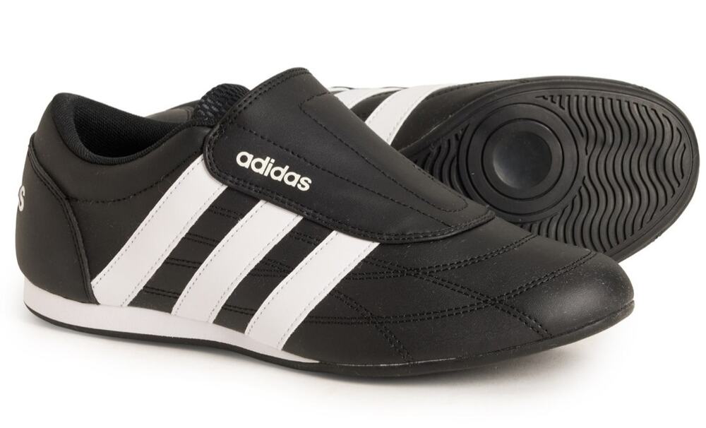 Adidas Tekwen Black White Casual Slip On Sneaker Athletic Comfort Laceless Sz 10
